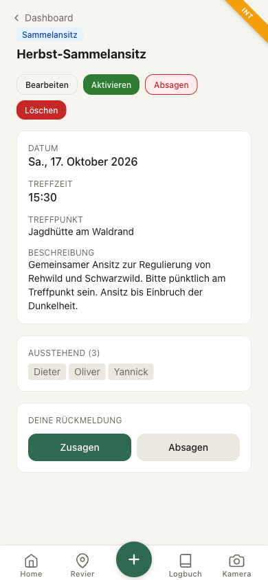 Sammelansitz-Termin mit RSVP